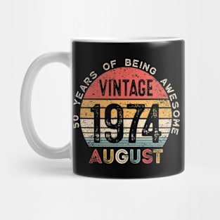 Vintage August 1974, 50 Years Of Being Awesome, 50th Birthday Mug